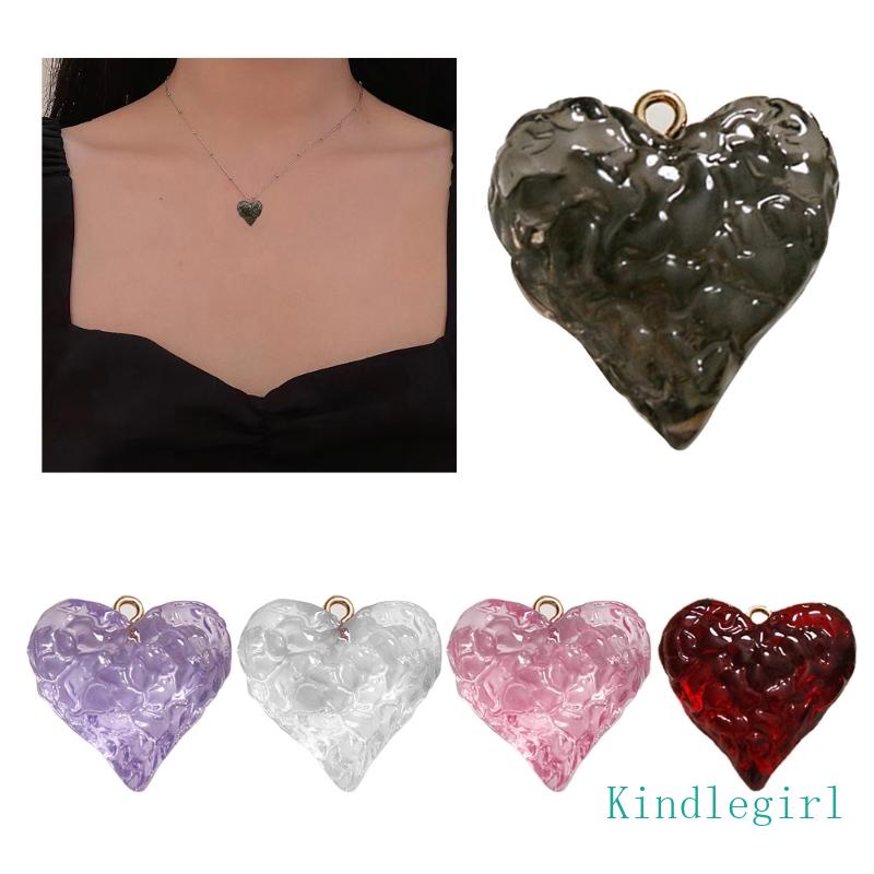Phụ Kiện Làm Trang Sức Hình Trái Tim Bằng Nhựa Resin DIY