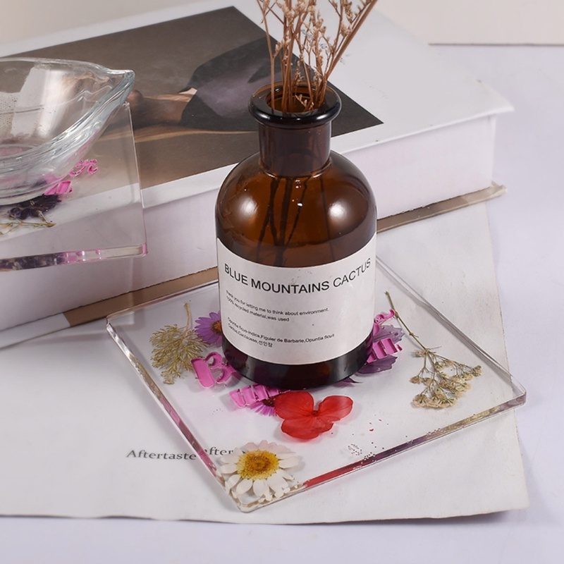 Khuôn Silicone Làm Đế Lót Ly Hình Vuông In Chữ Mojito Diy