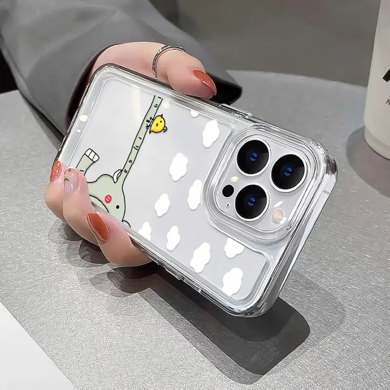 Ốp Điện Thoại TPU Mềm Trong Suốt Chống Sốc In Hình Chú Voi Dễ Thương Cho IPhone 11 14 13 12 Pro Max XS X XR 7 + 8 6 6S Plus Sự Bảo Vệ