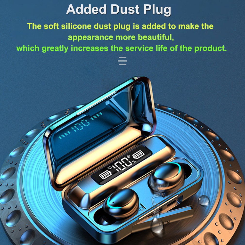 Led Power Display Touch Control Headset 8D Surround Sound With Microphone Durable Practical Wireless [Q/8]