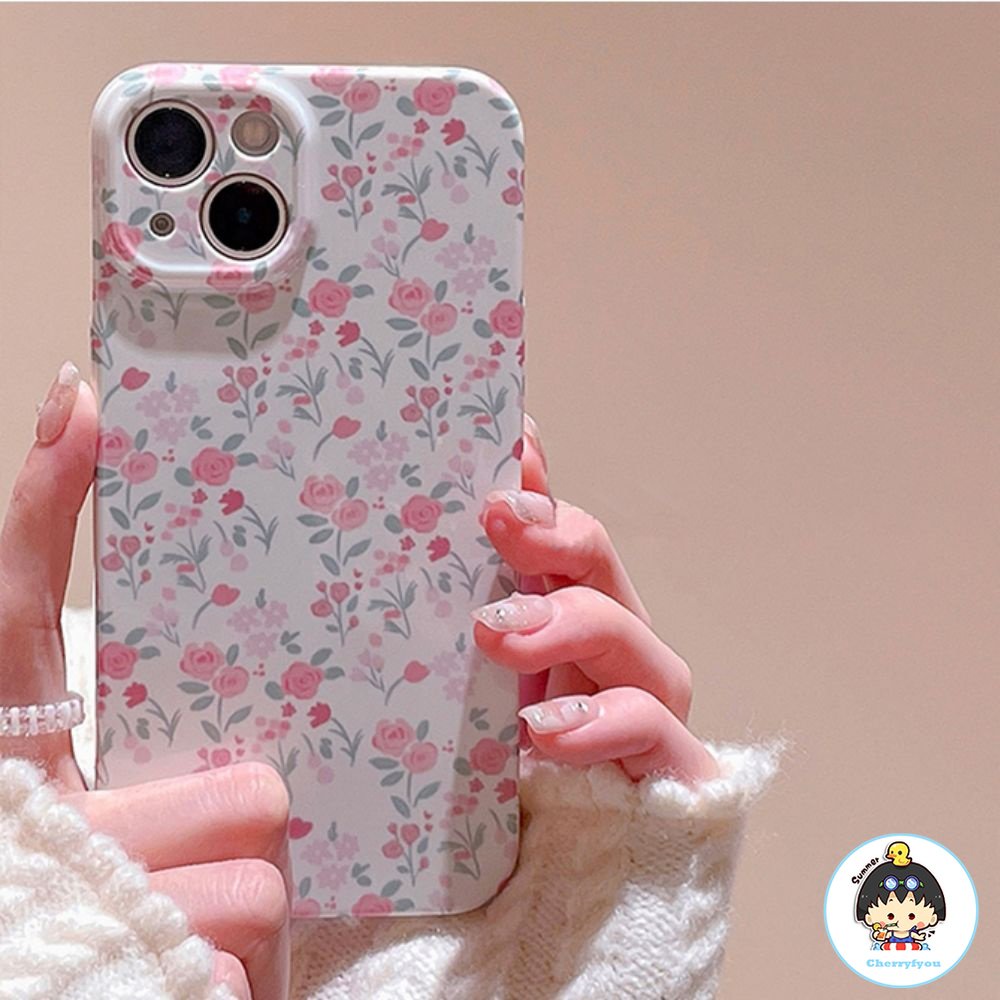 Ốp Điện Thoại TPU Mềm Chống Sốc Họa Tiết Hoa Bảo Vệ Ống Kính Máy Ảnh Cho IPhone 11 12 13 14 Pro Max X XS Max