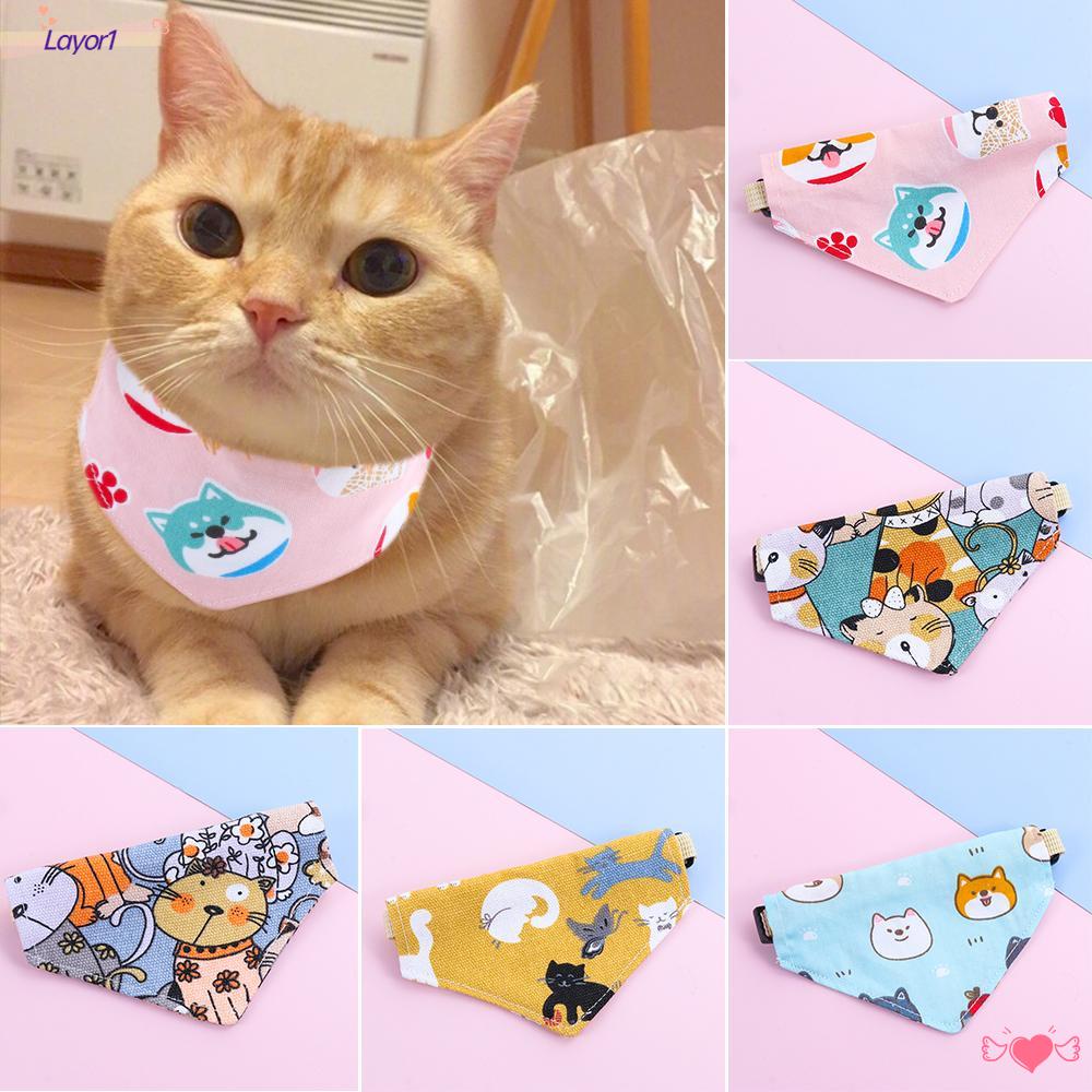 Layor1 Khăn Bandanas Tam Giác Buộc Cổ Trang Trí Cho Mèo Kerchief