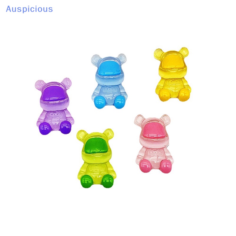 Dây Buộc Tóc Hình Chú Gấu Bằng Nhựa Resin Màu Sắc Phản Quang Độc Đáo Trang Trí Nhà Cửa / Sân Vườn