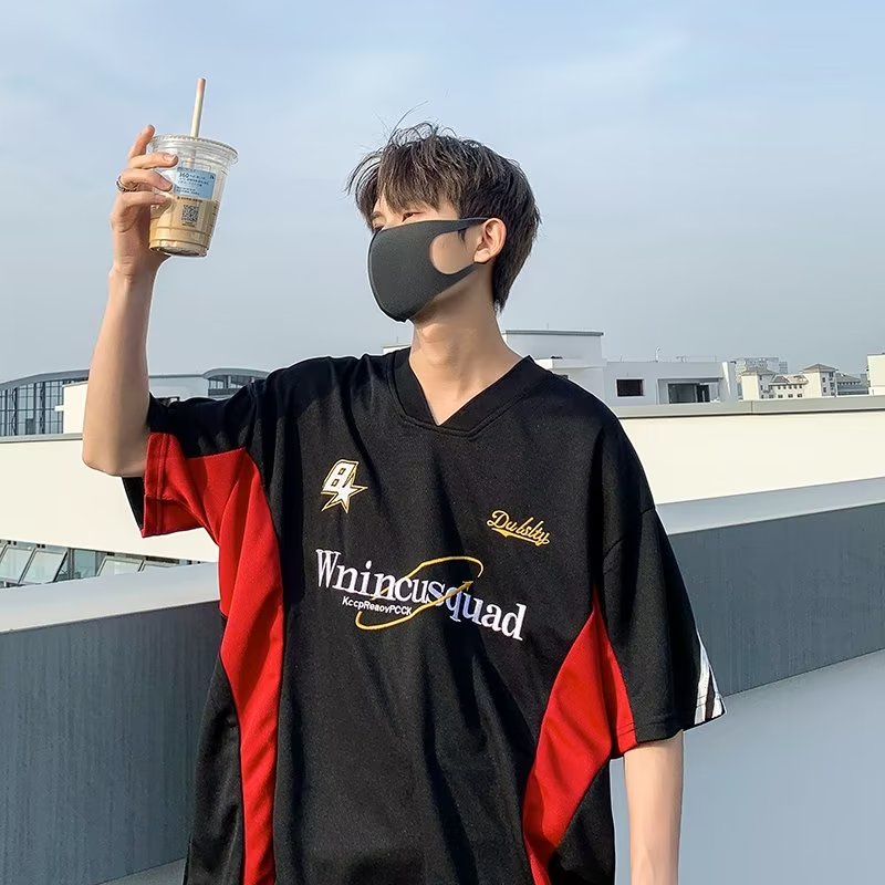 Áo Thun Tay Ngắn Cổ Chữ V Thêu Họa Tiết Phong Cách Mỹ Thời Trang Mùa Hè 2023