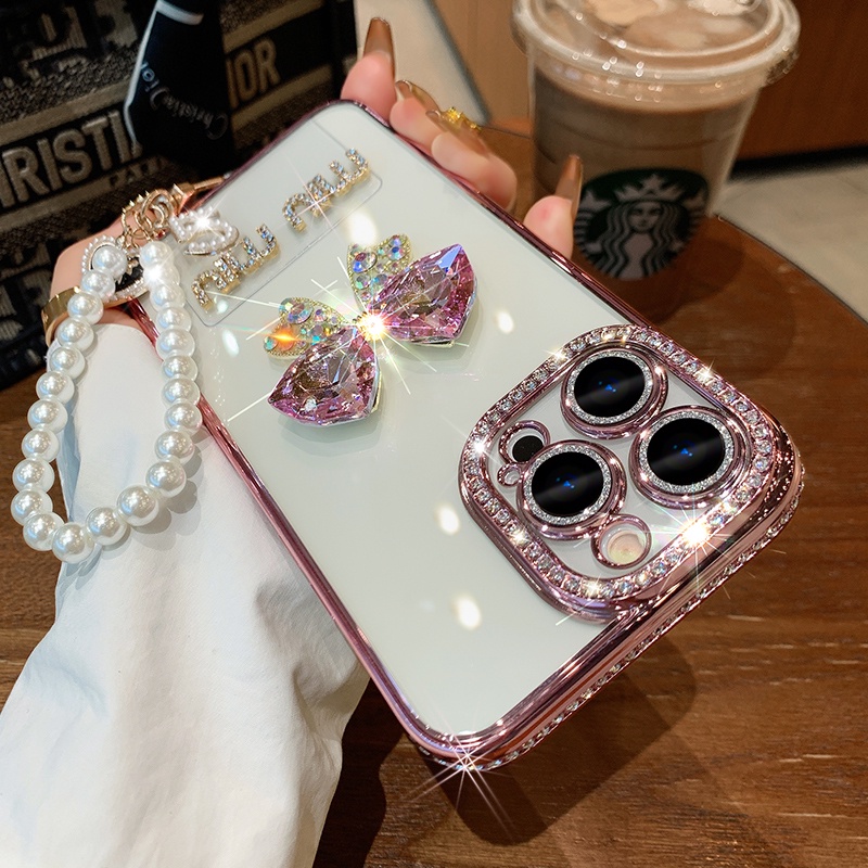 Ốp Lưng TPU HìNh Con BướM Có Dây Đeo Cổ Tay Cho iPhone11 12 pro max 14 pro max 13 pro max 11pro max