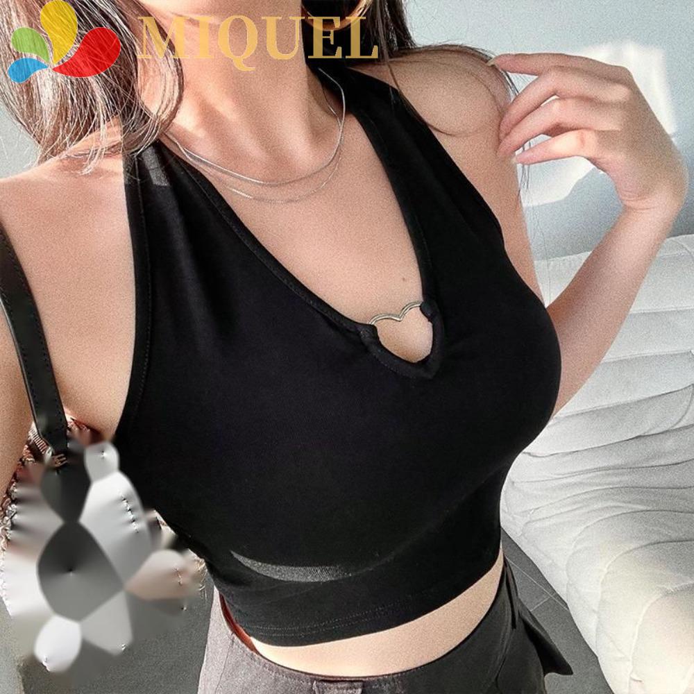 Áo Tank Top Cổ Chữ V Dáng Ôm Khoét Hình Trái Tim Khoét Rỗng Thời Trang Gợi Cảm