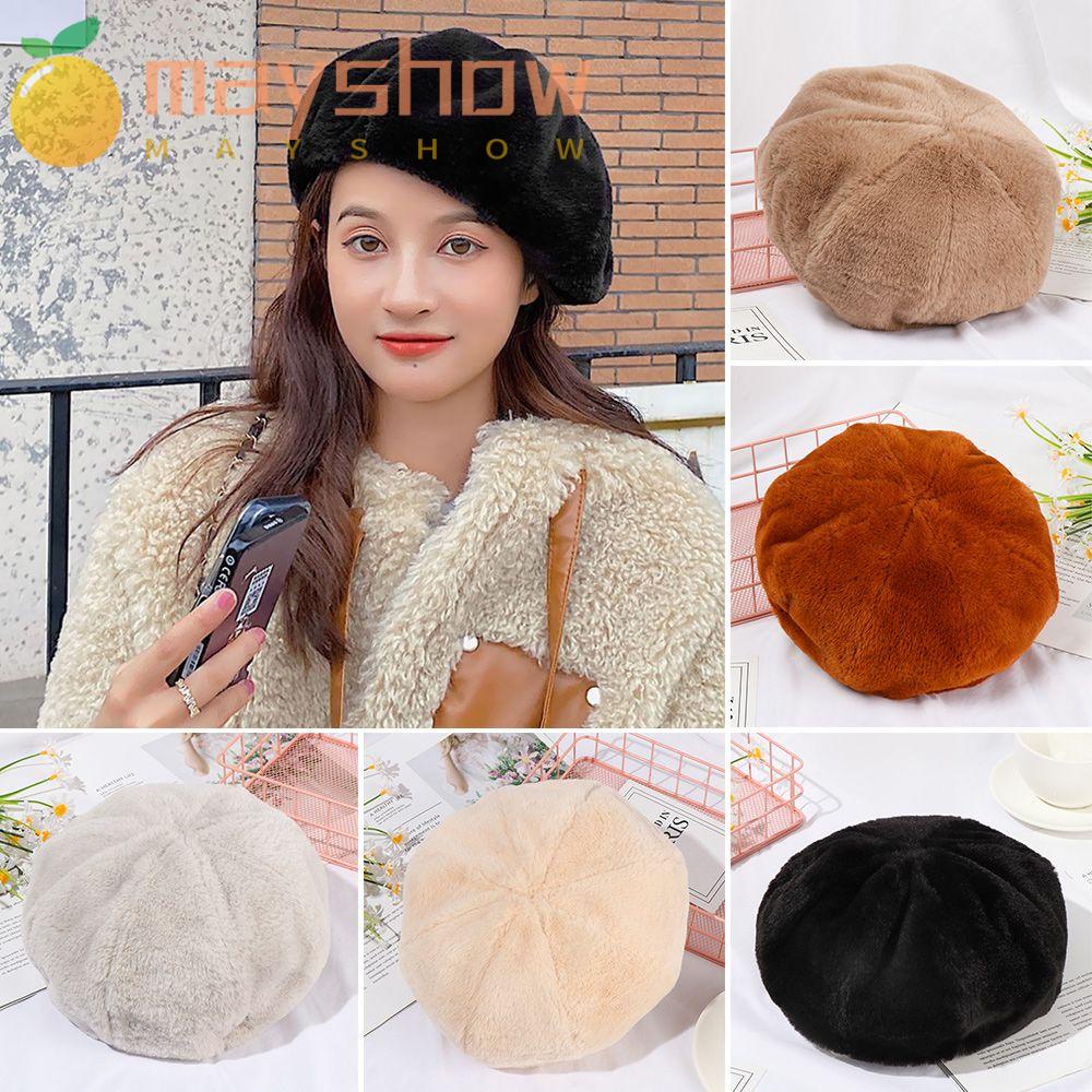 Mũ Beret Vải Lông Màu Trơn Phong Cách Cổ Điển Dành Cho Nữ