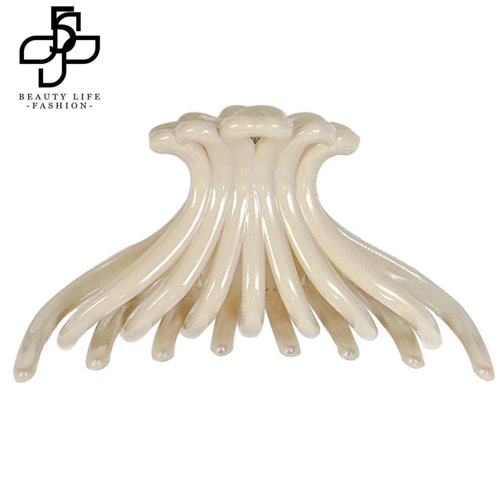 Kẹp Tóc Càng Cua Bằng Nhựa Màu Trơn Thời Trang Cho Nữ