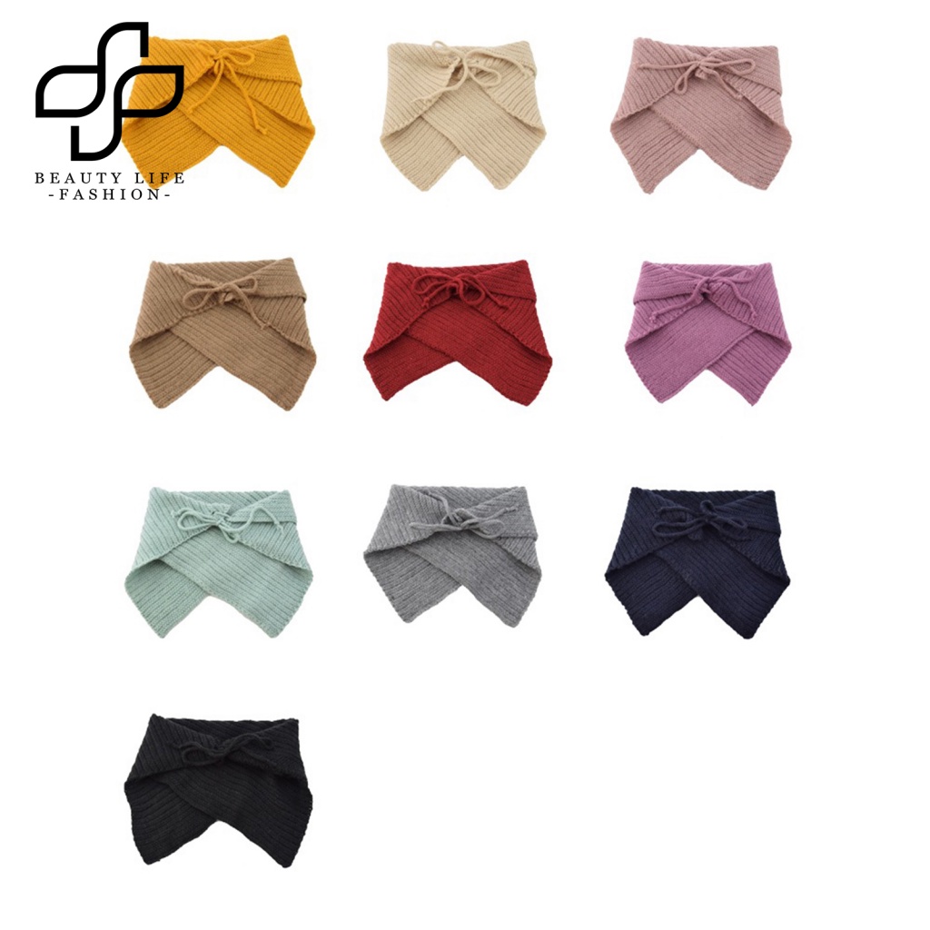 Khăn Choàng Cổ Dệt Kim Màu Sắc Thời Trang Giữ Ấm Cho Bé