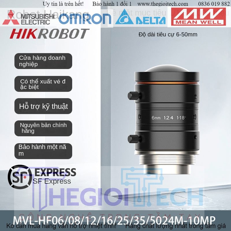 LENS Ống Kính Máy ảnh công nghiệp MVL-HF1624M-10MP HIKROBOT HIKVISION BASLER