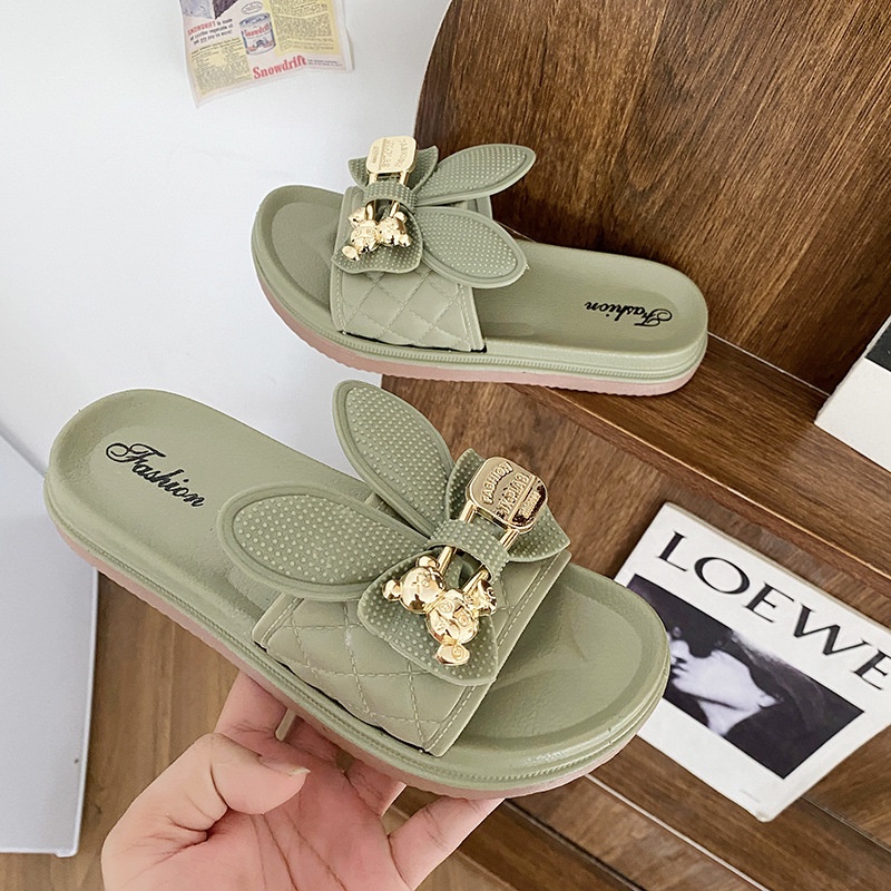 Dép đi trong nhà Đế Dày Mềm Chống Trượt In Hình Thỏ Dễ Thương Thời Trang Mùa Hè Cho Nữ AA4322