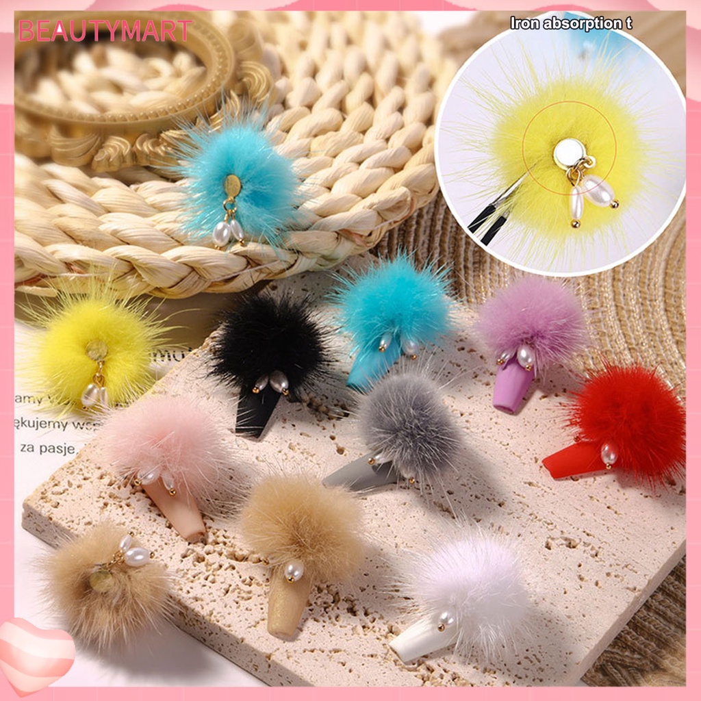 Bộ Móng Tay Giả Đính Ngọc Trai Và Quả Bông 3D Trang Trí Móng Nghệ Thuật DIY