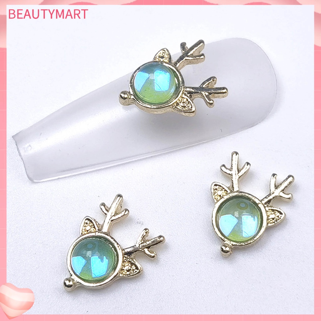 Set 10 Phụ Kiện Trang Trí Móng Tay 3D Hình Sừng Hươu Cho Nữ