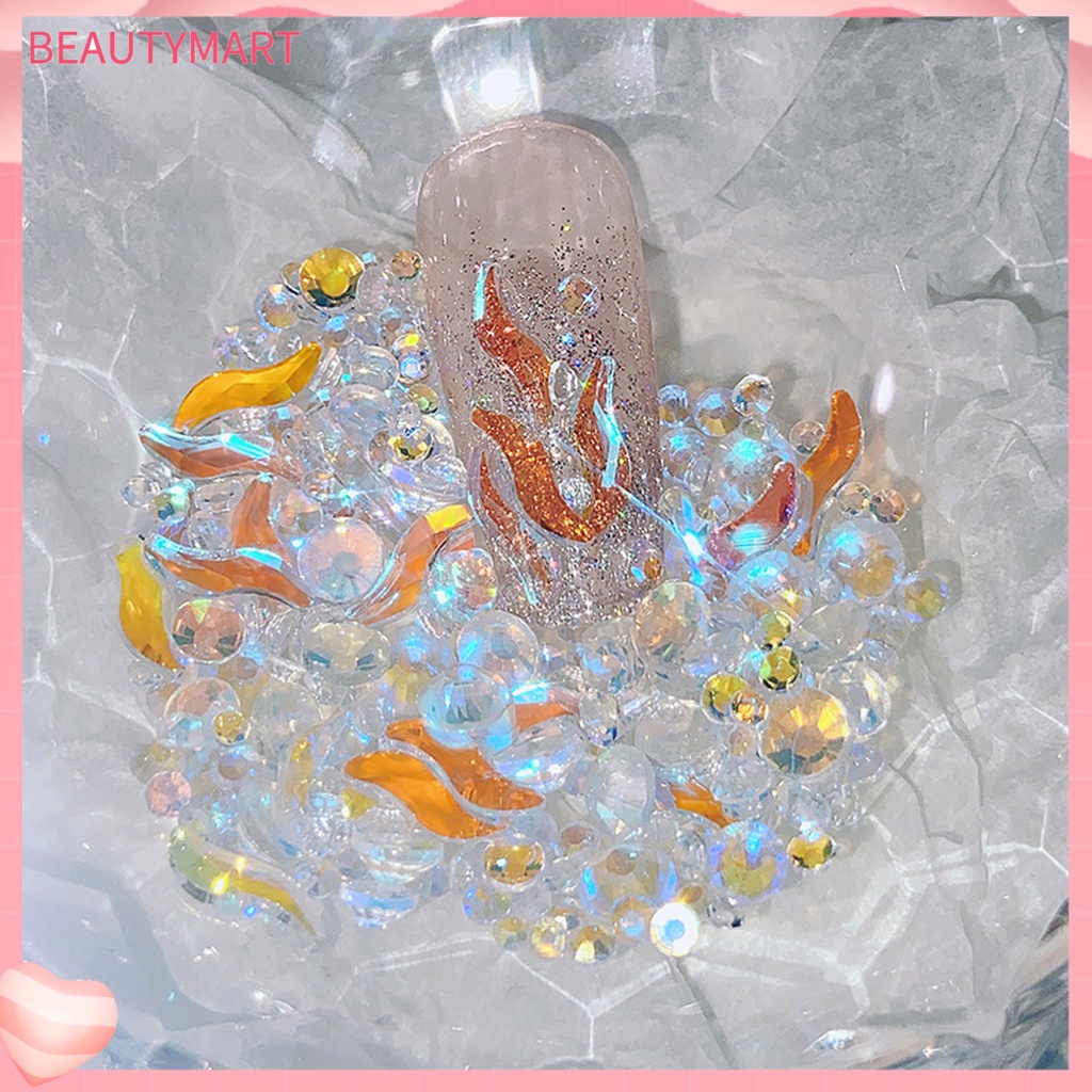 Phụ Kiện Trang Trí Móng Tay Hình Dạng Bất Đối Xứng Lấp Lánh Chống Thấm Nước DIY