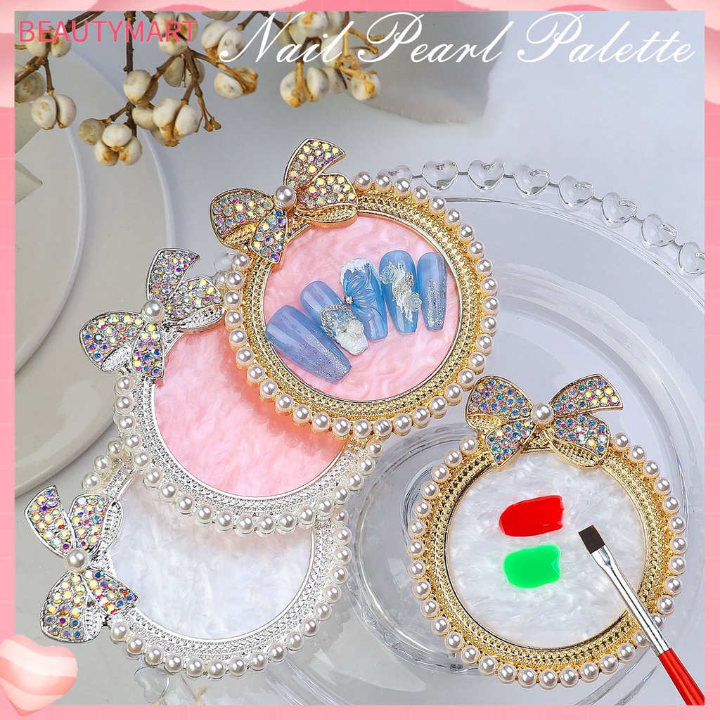 Bảng Màu Trang Trí Móng Tay Nghệ Thuật Hình Nơ Màu Sắc Sống Động