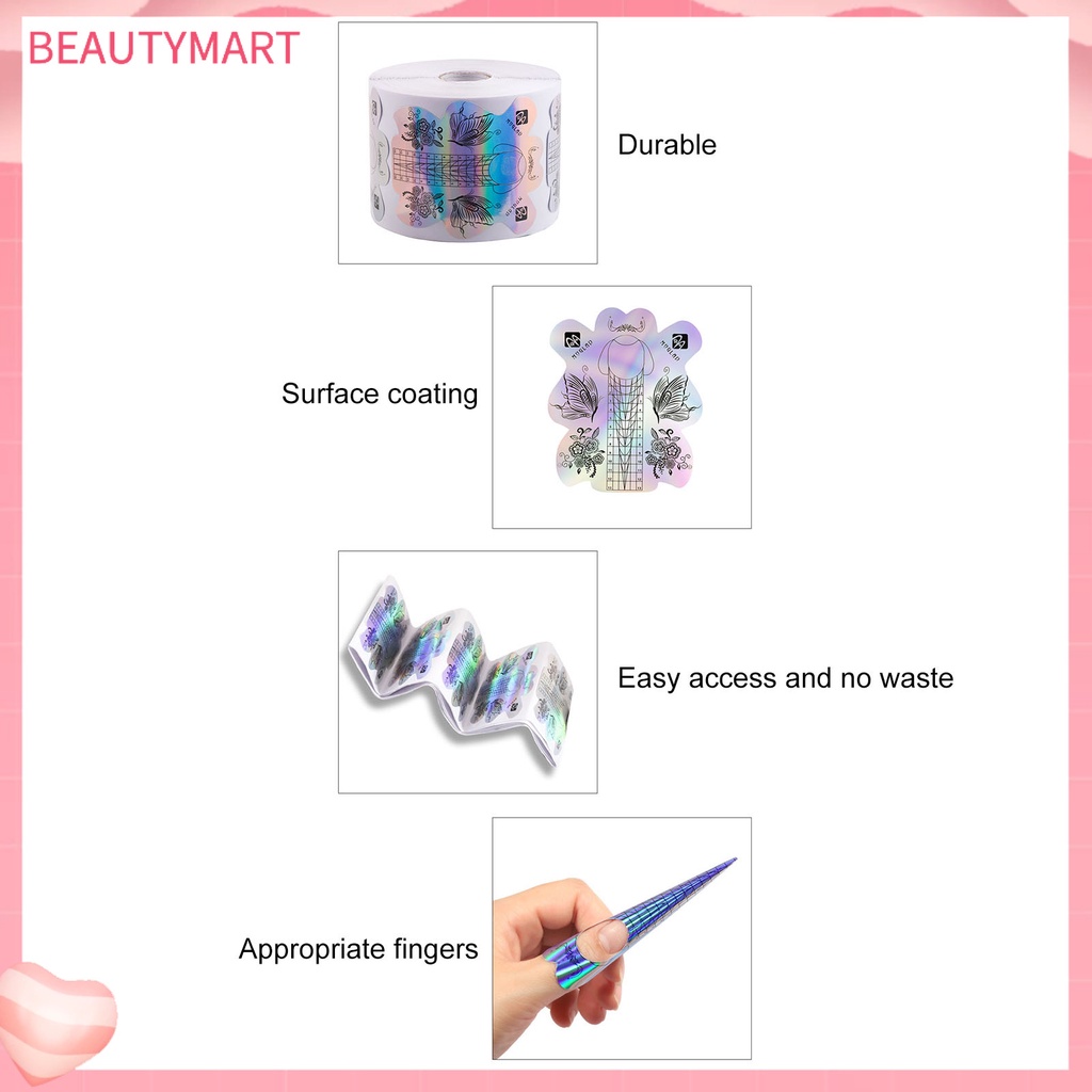 Bộ 100 Miếng Dán Định Hình Móng Tay Bằng Nhựa Acrylic Chống Ẩm Họa Tiết Tinh Tế