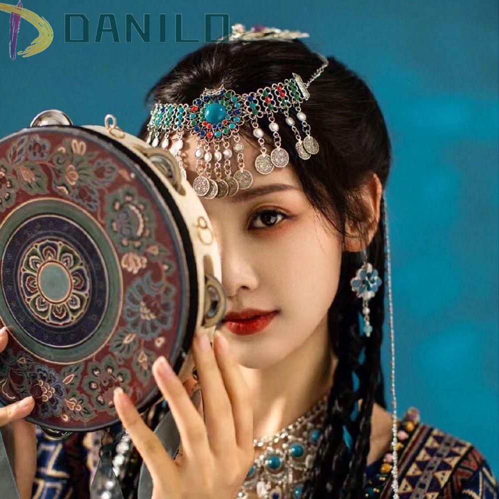 Danilo Băng Đô Múa Bụng Đính Hạt Phối Tua Rua Phong Cách Vintage