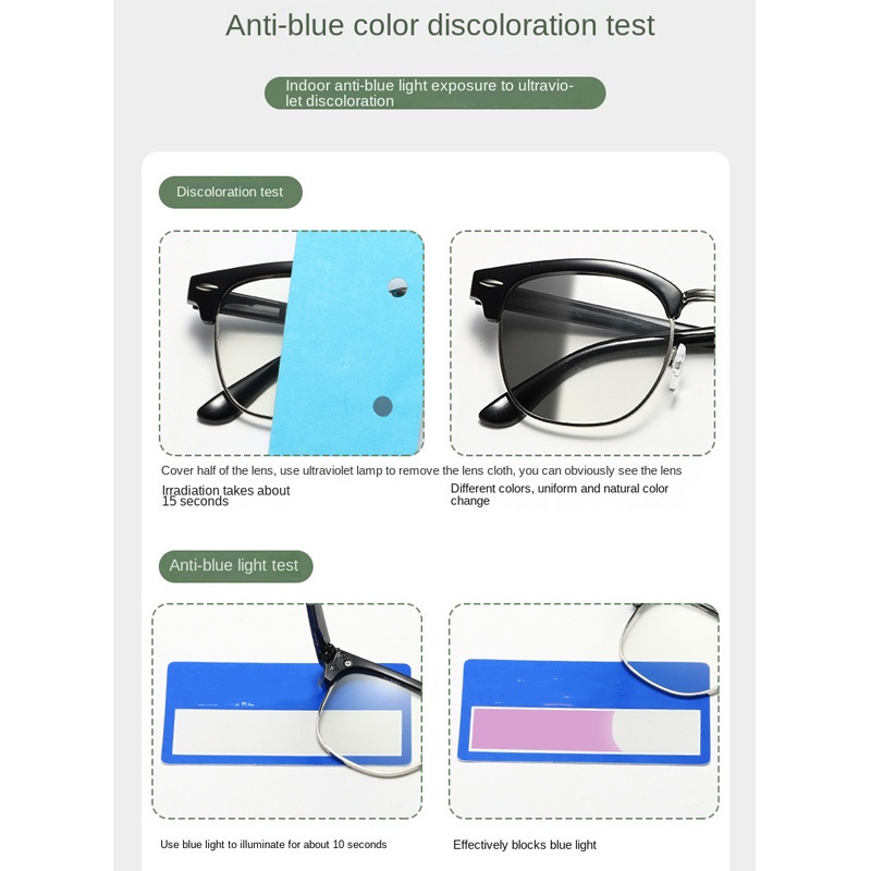 Kính Mát Gọng Vuông Chống Tia Bức Xạ &amp; Ánh Sáng Xanh Cho Nam &amp; Nữ