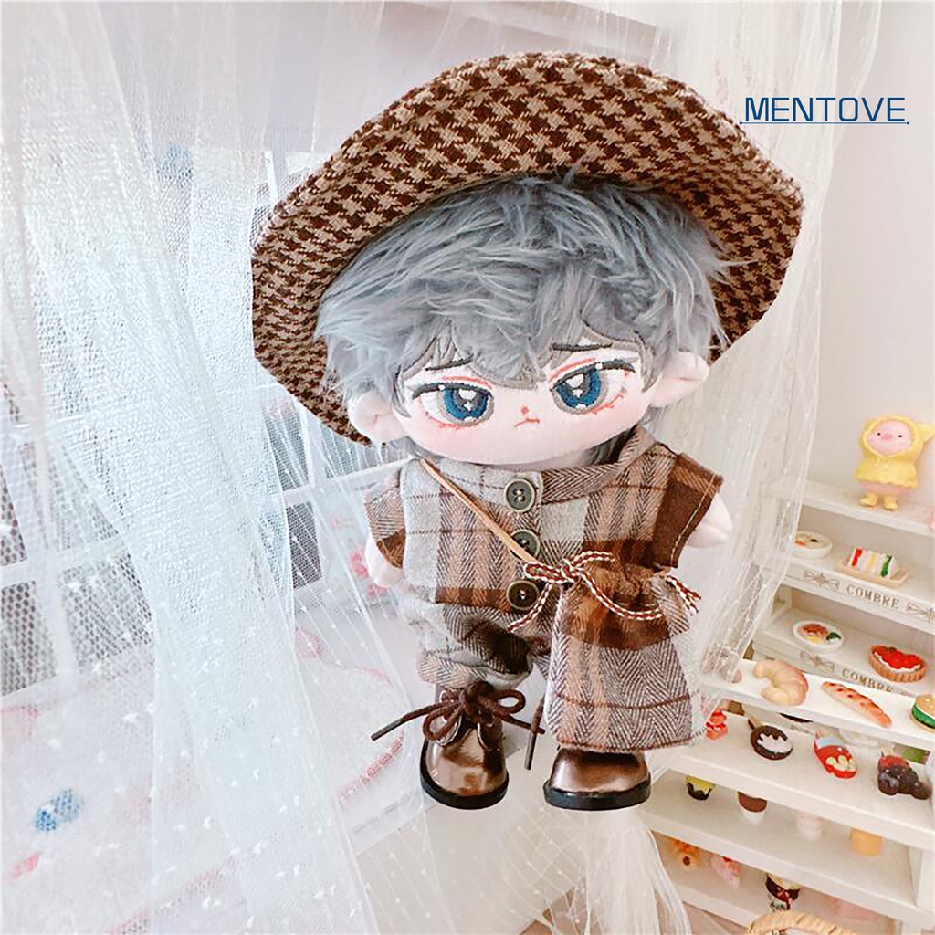 1 Bộ Đồ Chơi Búp Bê Gồm Áo Liền Quần + Nón + Túi Đeo Chéo + Túi Đeo Chéo + Vải Cotton Mềm Mại Phong Cách Cổ Điển Dễ Thương Cho Bé Gái 20