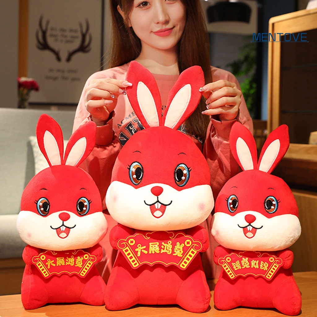 Thỏ Nhồi Bông Thiết Kế Phong Cách Trung Hoa Dễ Thương 25 / 30 / 40 / 50cm