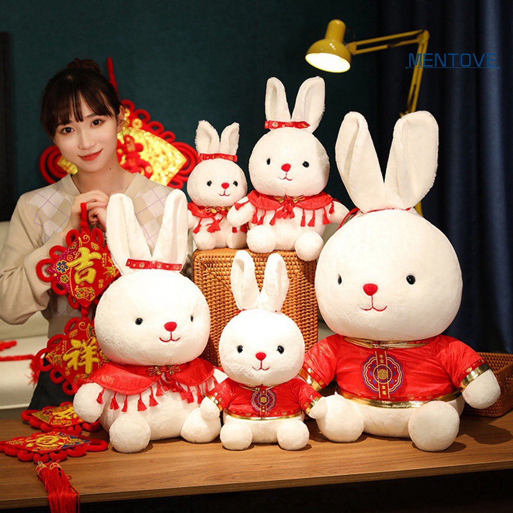 Thỏ Nhồi Bông May Mắn Phong Cách Trung Hoa Dễ Thương Cho Năm Mới 2023