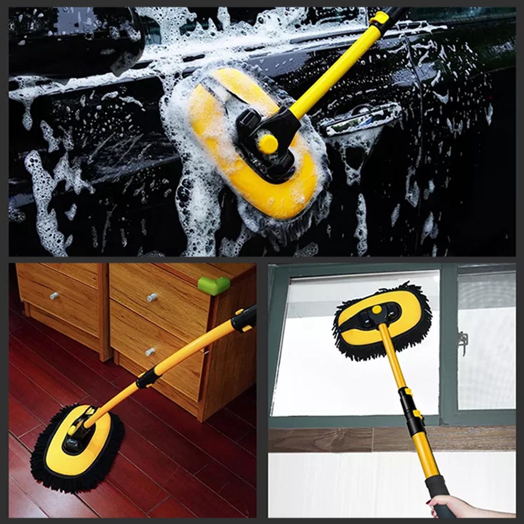 Cây Lau Xe Hơi Lông Mềm Không Đau Có Thể Thu Gọn K1E7