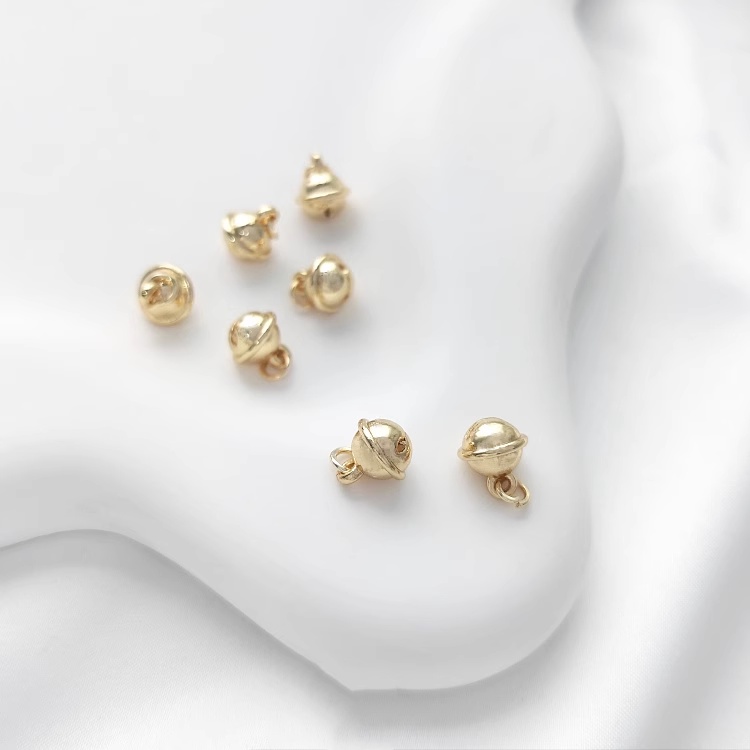 Set 10 Mặt Dây Chuyền Hình Chuông Nhỏ 8mm Bằng Vàng 14K Nhiều Màu Sắc diy