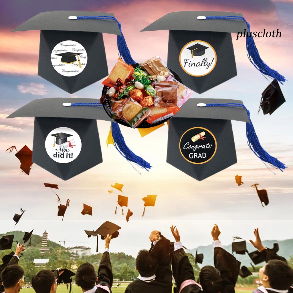 Bộ 12 Hộp Giấy Đựng Kẹo Hình Nón Tốt Nghiệp Xinh Xắn