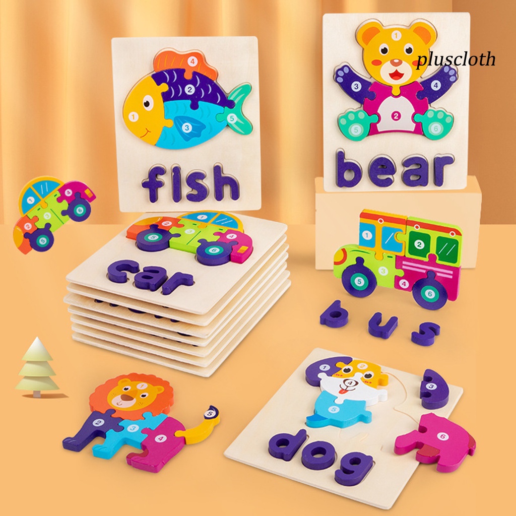 Đồ Chơi Lắp Ráp Bằng Gỗ Họa Tiết Hoạt Hình Dễ Thương Cho Bé