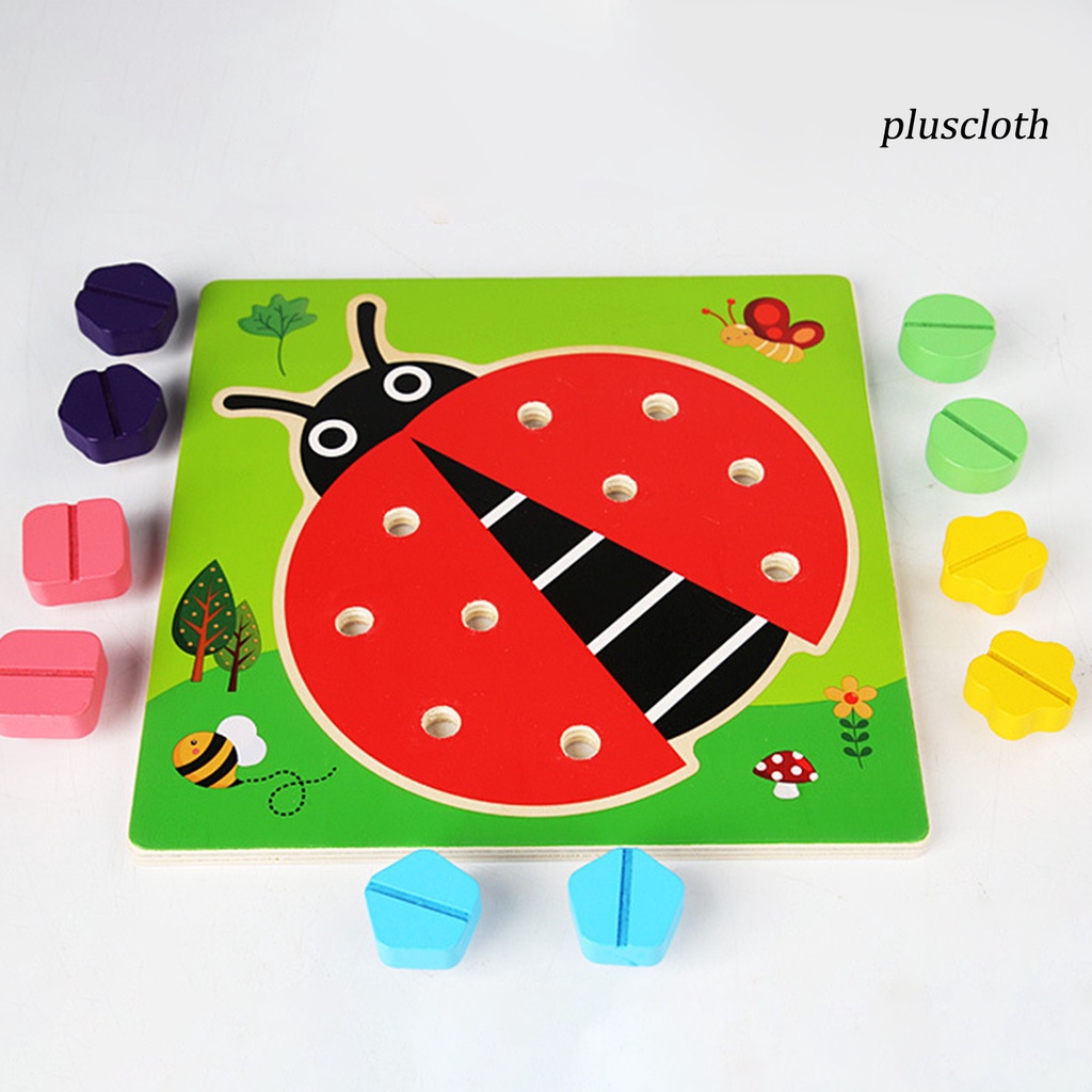 1 Cặp Đai Ốc Giải Trí Viền Mịn Kèm Đĩa Lót Bằng Gỗ Dành Cho Trẻ Em