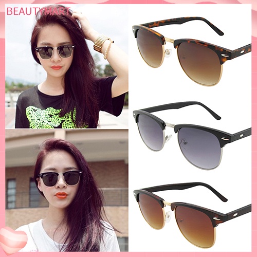 Kính Mát Bản Lớn Đính Đinh Tán Phong Cách Retro Cho Nam Nữ