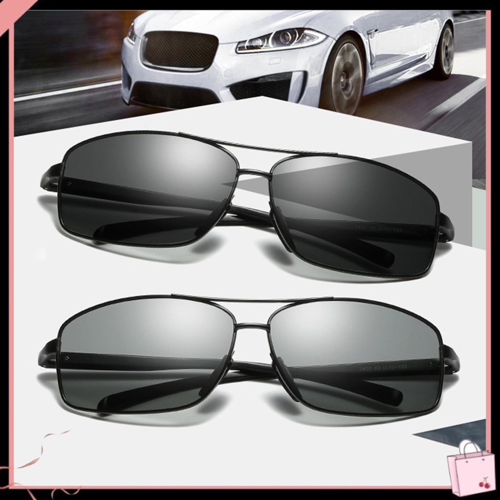 Kính Mát Phân Cực Gọng Kim Loại Chống Chói Thay Đổi Màu Sắc Thời Trang Cho Nam