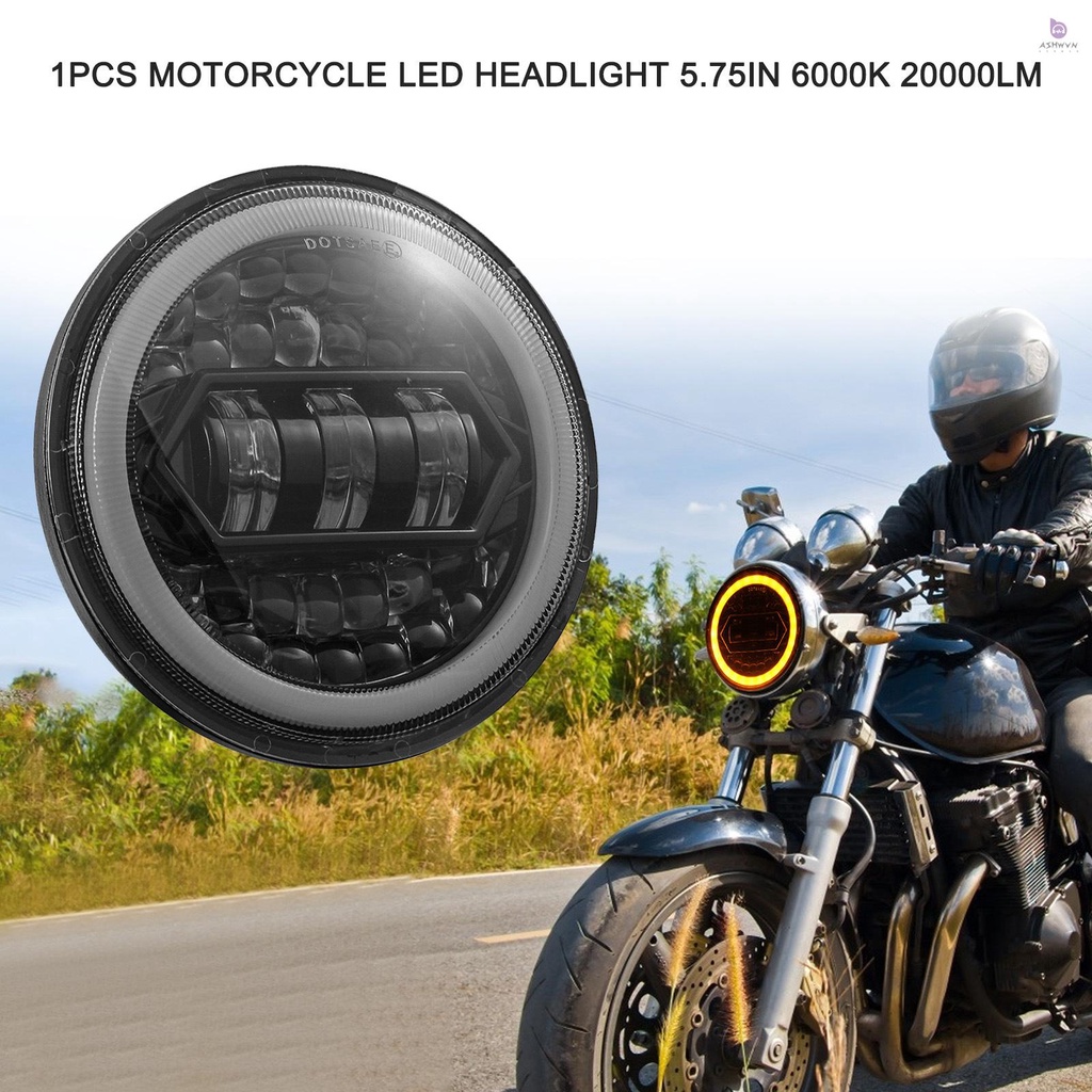 1 Đèn Pha LED 5.75in 6000K 20000LM Không Thấm Nước IP67 Chất Lượng Cao Cho Xe Mô Tô