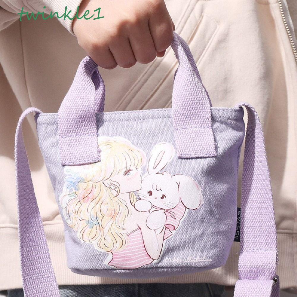 Túi Đeo Chéo Mini Đựng Son Môi / Đồ Trang Điểm In Họa Tiết Hoa / Thỏ Kiểu Đường Phố Nhẹ Nhàng Kích Thước Lớn Sành Điệu Cho Nữ