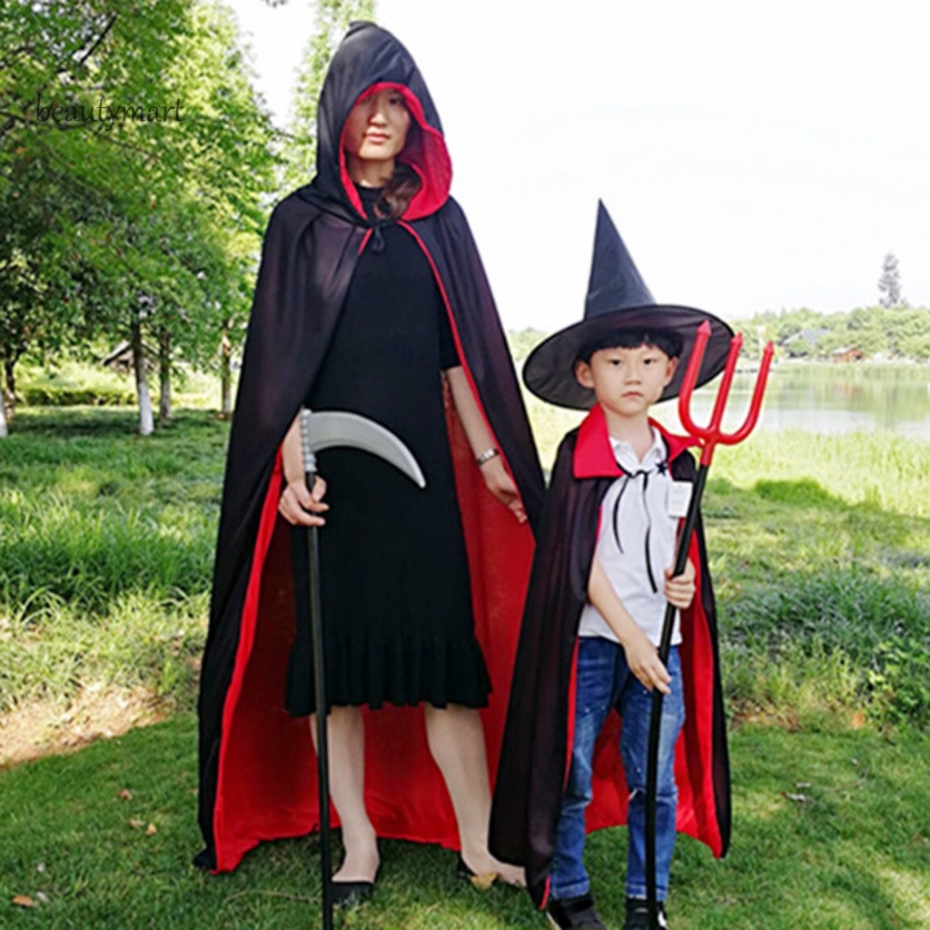 Áo Choàng Hóa Trang Halloween beautymartm1 Hai Mặt Cổ Đứng Có Mũ Cho Bé