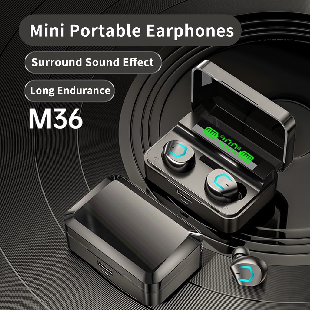 Tai Nghe Nhét Tai Không Dây M36 Kết Nối Bluetooth 5.2 Âm Thanh HiFi Có Màn Hình LED Cảm Ứng Vân Tay Cho iOS Android