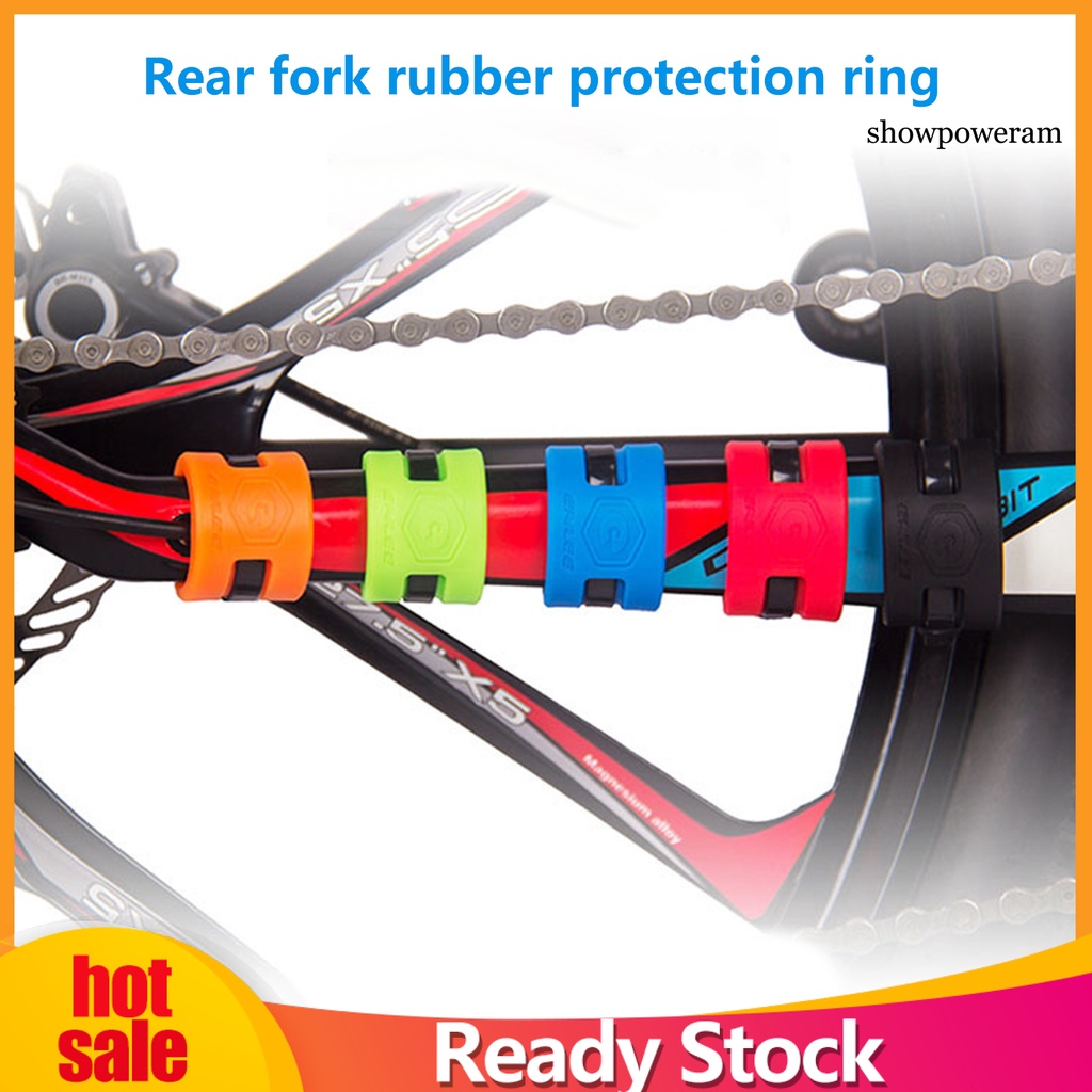 1 Bộ Phụ Kiện Bảo Vệ Dây Xích Xe Đạp Bằng Cao Su Chống Va Chạm Trọng Lượng Nhẹ Màu Sắc
