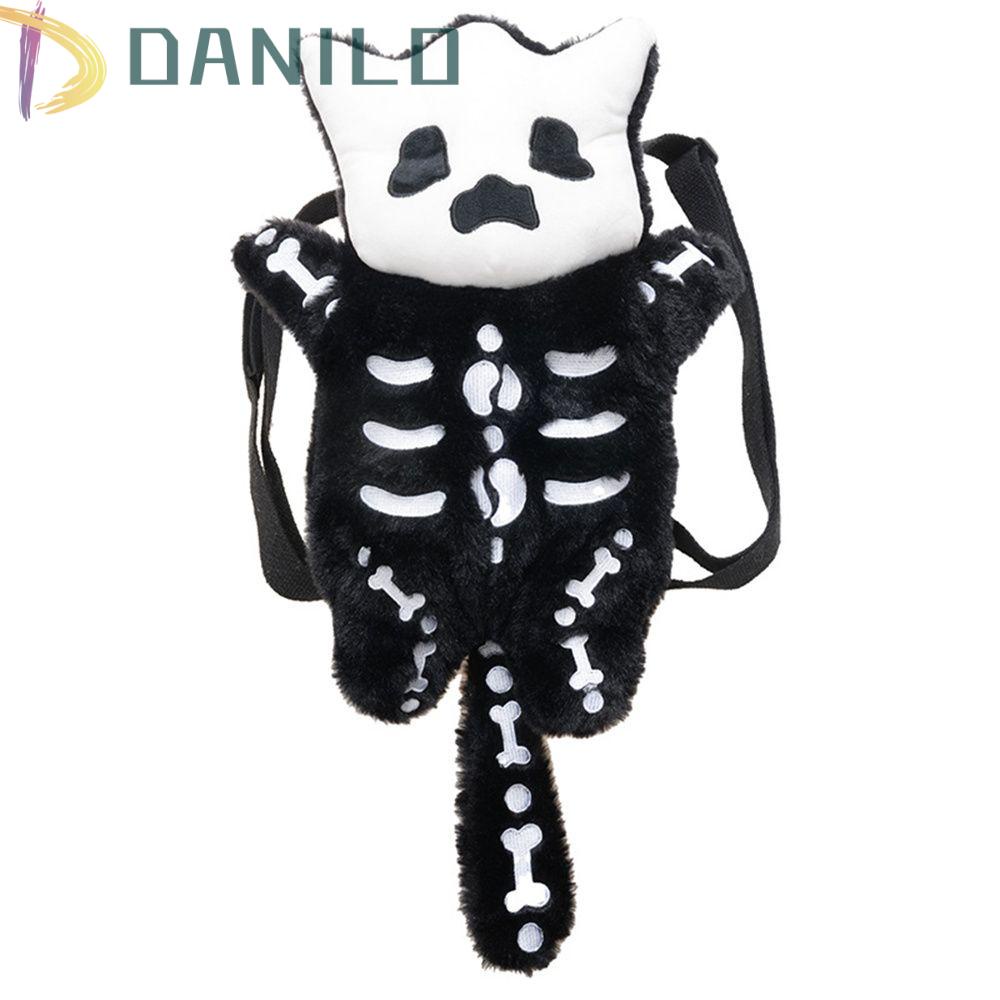 Ba Lô Lông Nhung Hình Đầu Lâu Dễ Thương Xinh Xắn