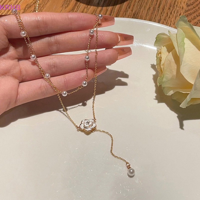 Vòng cổ Hai Lớp Đính Ngọc Trai Sang Trọng Cho Nữ Mới