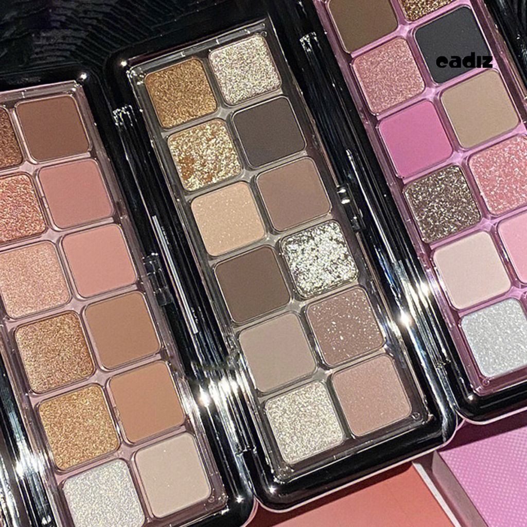 Bảng Phấn Mắt CADI 12 Màu Sắc Lấp Lánh Kết Cấu Mịn Màng Lâu Trôi