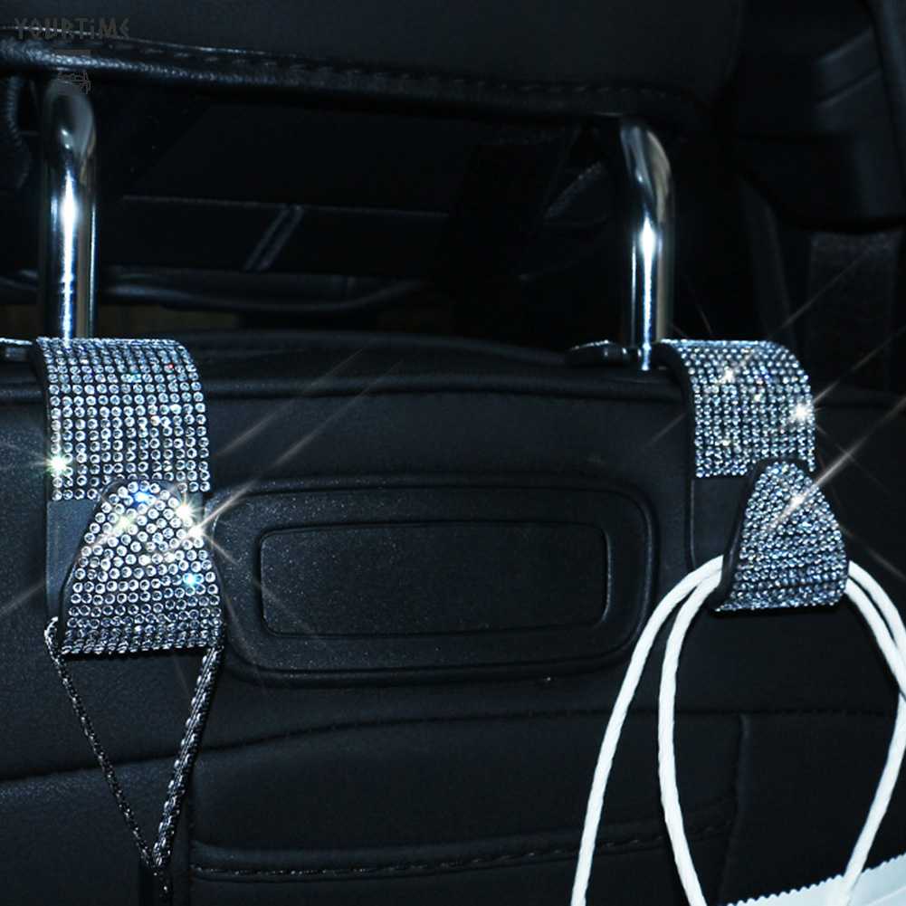 Móc Treo Túi Xách Gắn Sau Ghế Xe Hơi Đính Đá Pha Lê Giá Đỡ