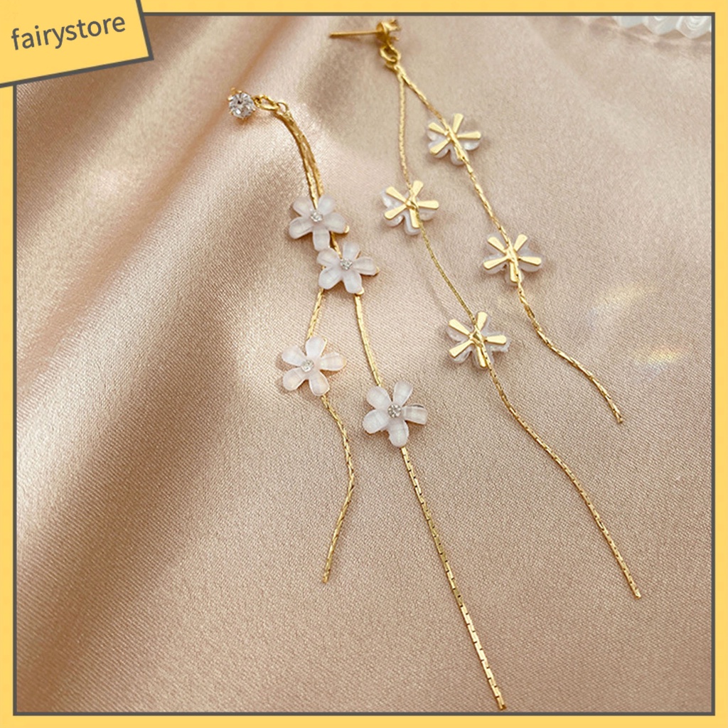 1 Đôi Bông Tai Hình Hoa Đính Đá Lấp Lánh Thời Trang