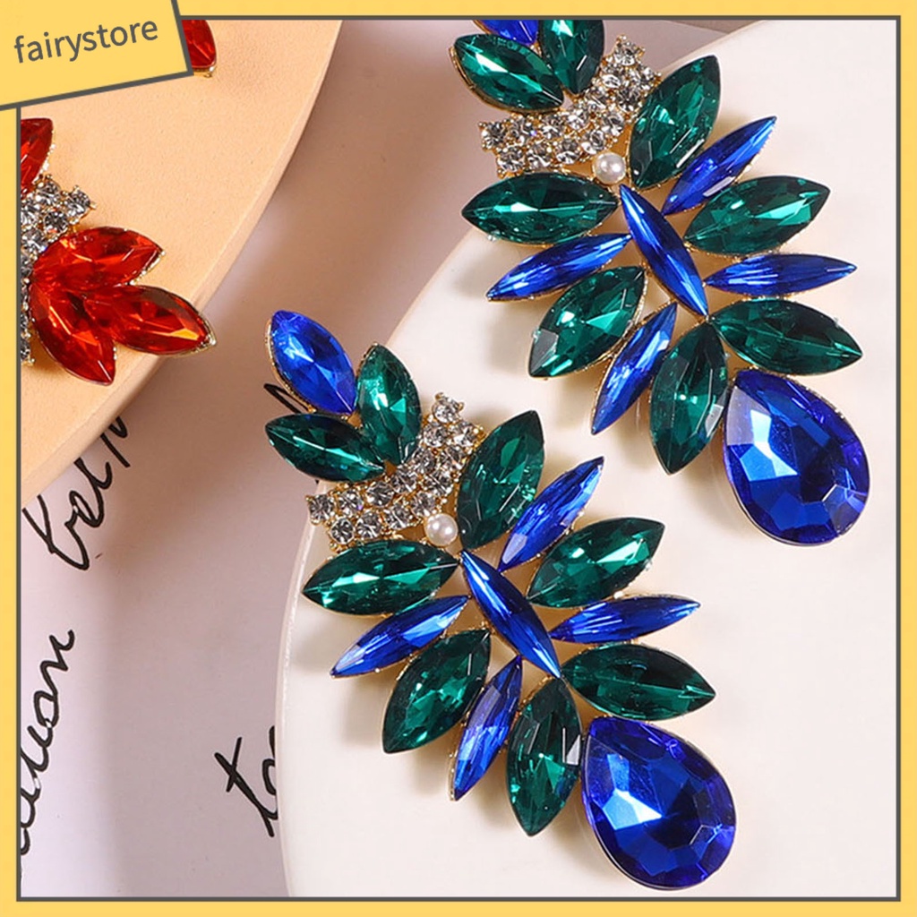 1 Đôi Bông Tai Hình Giọt Nước Đính Đá Lấp Lánh Dành Cho Nữ