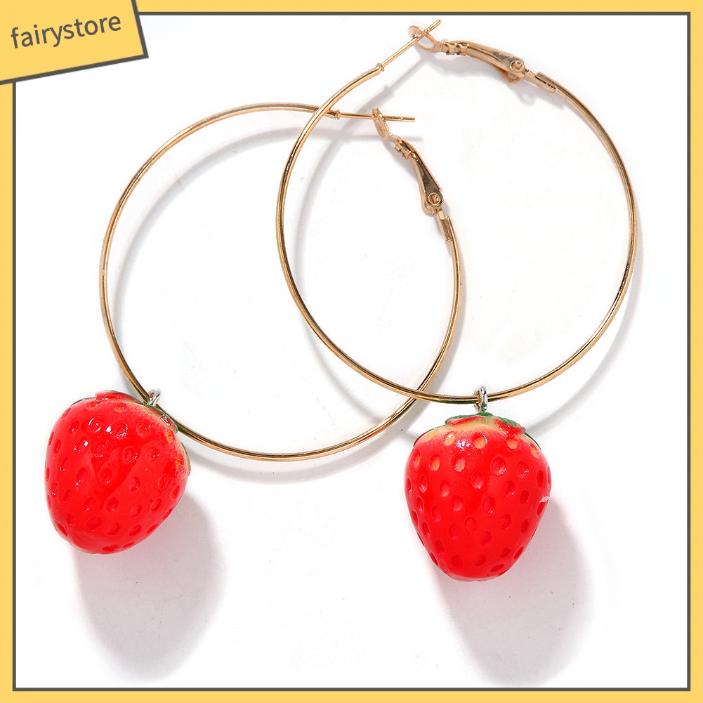 Khuyên Tai Tròn Hình Trái Cây Dễ Thương Cho Nữ