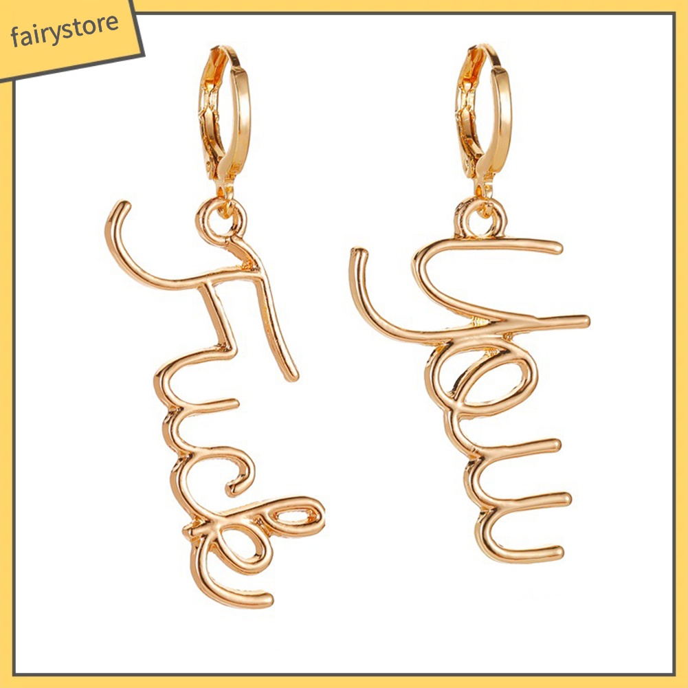 Bông Tai Dáng Dài Hình Thiên Thần Và Chữ Baby Fuck You Thời Trang Cho Nữ