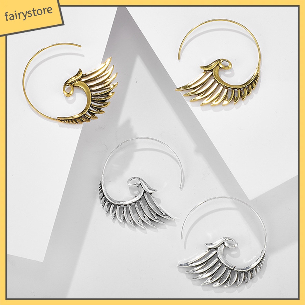 Khuyên Tai Tròn Chạm Khắc Phong Cách Boho Thời Trang Cho Nữ