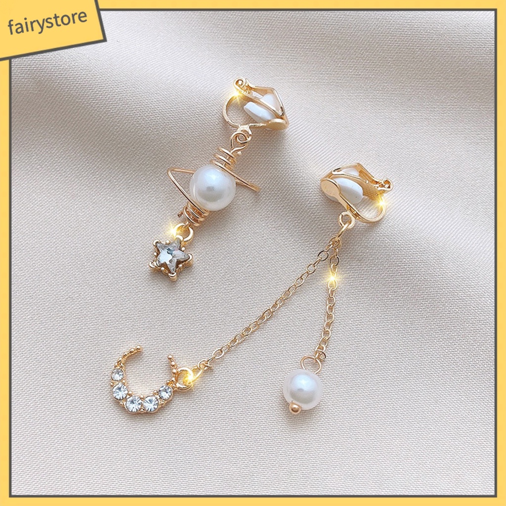 1 Đôi Bông Tai Hình Nơ Tua Rua Đính Đá Thời Trang