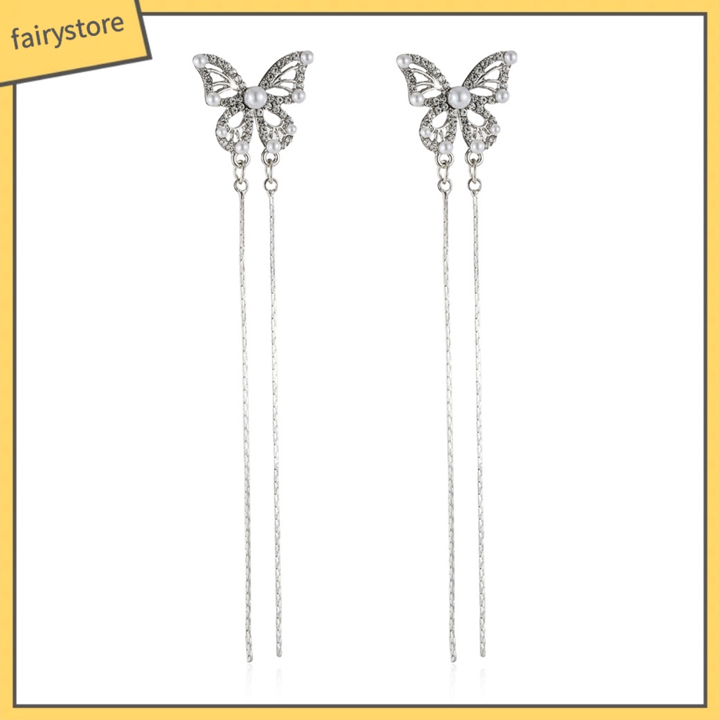 1 Đôi Bông Tai Hình Học Dáng Dài Đính Đá Thời Trang Sang Trọng