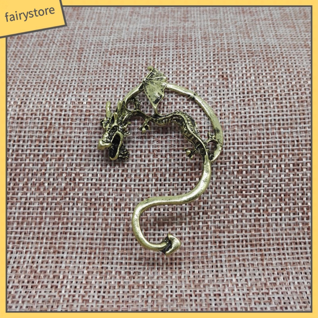 1 Khuyên Đeo Vành Tai Unisex Hình Rồng Phong Cách Punk Cá Tính