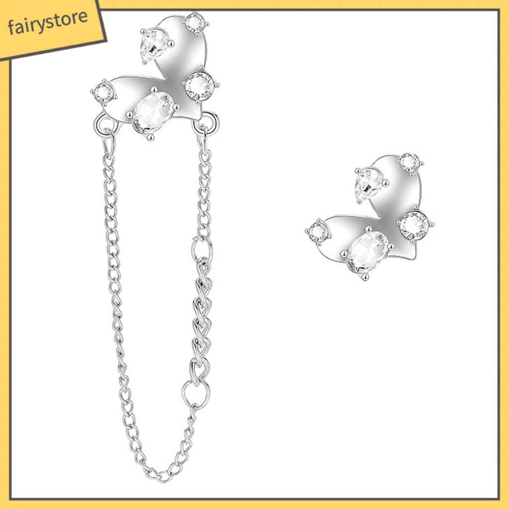 1 Đôi Bông Tai Hình Trái Tim Đính Đá Zircon Dành Cho Nữ